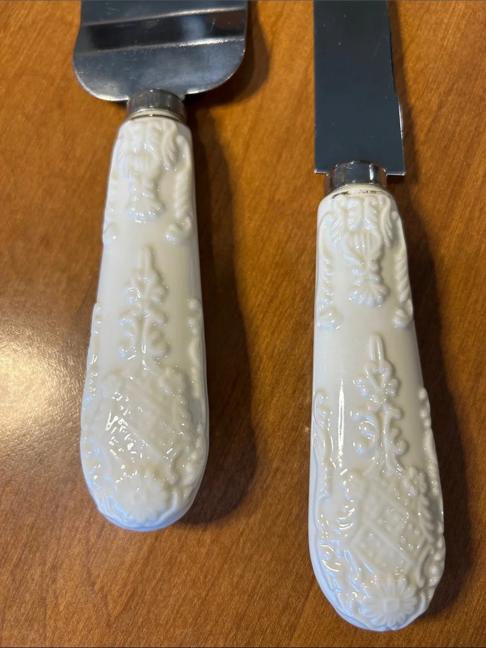 Ivory-Handle Cake Serving Knife and Server Set